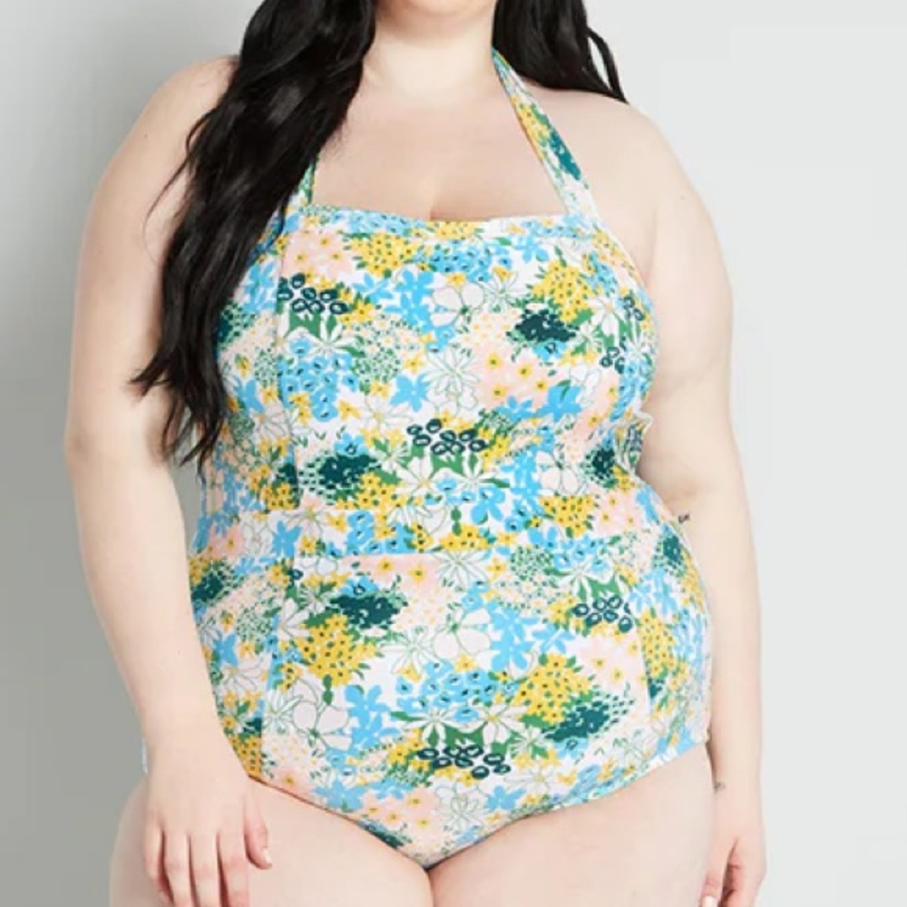 ModCloth The Ava Floral Halter Swimsuit 2X never worn